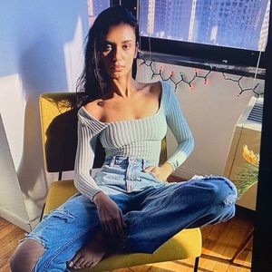 Free people break layering top in sage